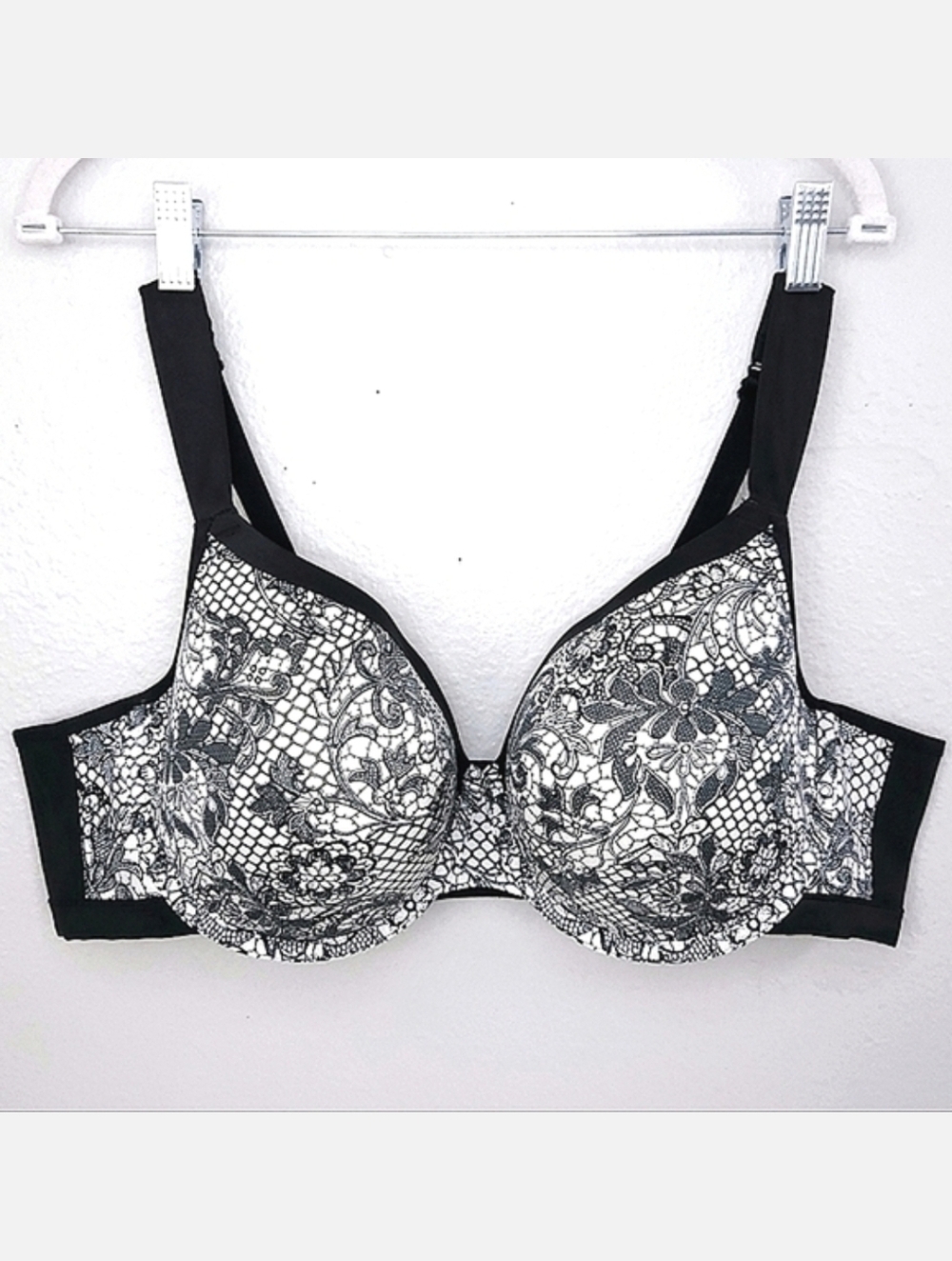 CACIQUE Lightly Lined Bra 46C Victorian Floral Lace Vine